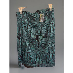 NWT Lucy Diamonds 6X Black & Green Geometric Print Skirt Plus Size